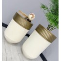 ELEGANT DEKORATIF ESKITME DARBUKA KREM SAKSI 70CM + SEHPA 60CM İKILI SET