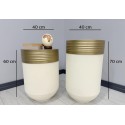 ELEGANT DEKORATIF ESKITME DARBUKA KREM SAKSI 70CM + SEHPA 60CM İKILI SET