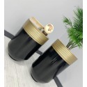 ELEGANT DEKORATIF ESKITME DARBUKA PARLAK SIYAH SAKSI 70CM + SEHPA 60CM İKILI SET