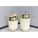 ELEGANT DEKORATIF GOLD DARBUKA KREM SAKSI 70CM + SEHPA 60CM İKILI SET