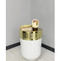 ELEGANT DEKORATIF GOLD DARBUKA PARLAK BEYAZ SEHPA 60CM